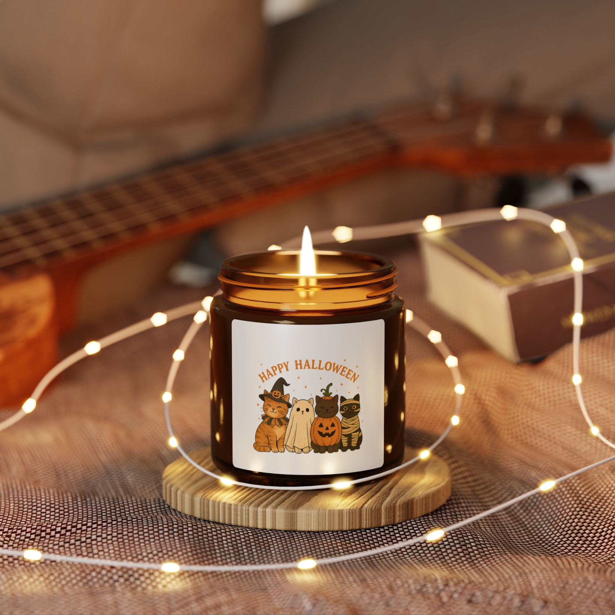 Amber Jar - Halloween Cat Candle