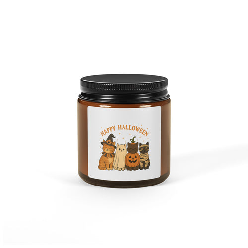 Amber Jar - Halloween Cat Candle