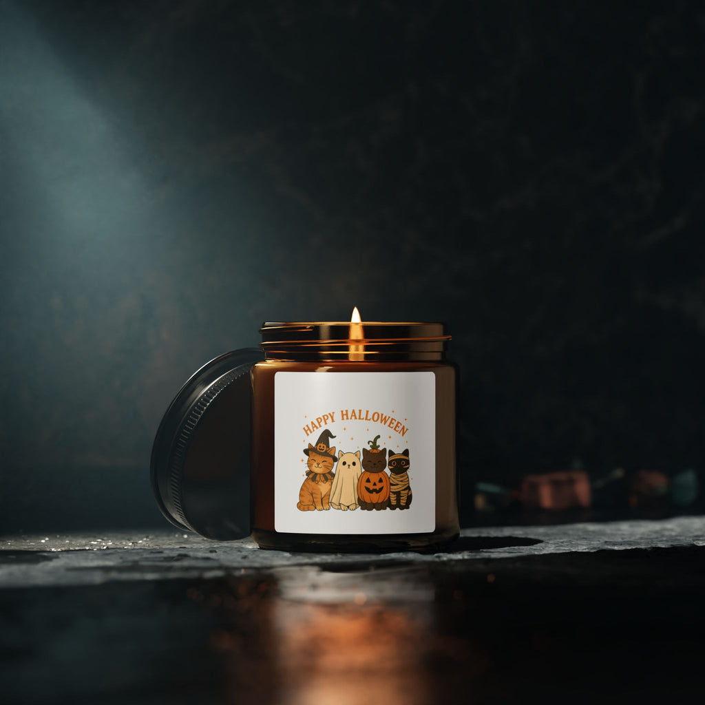 Amber Jar - Halloween Cat Candle