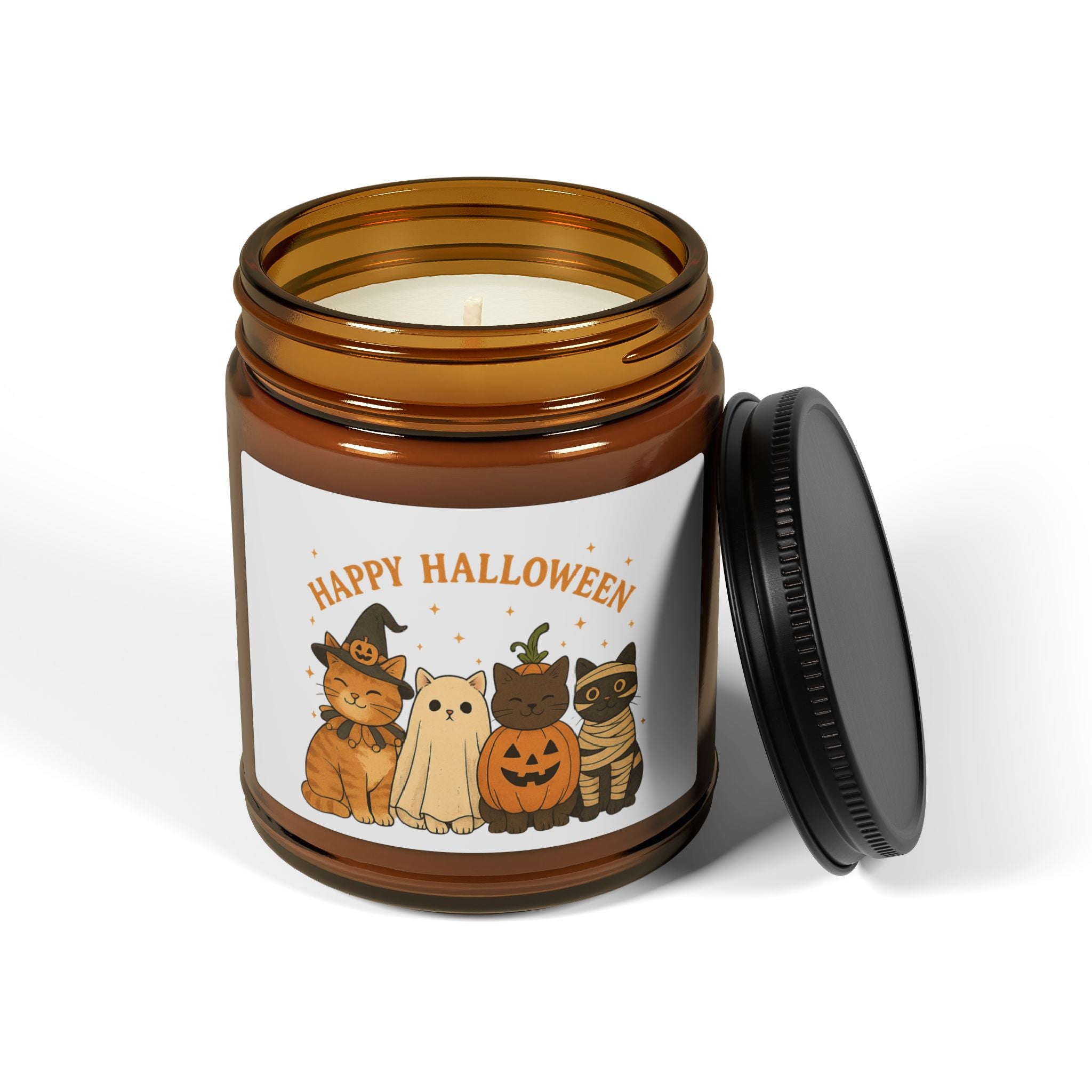 Amber Jar - Halloween Cat Candle
