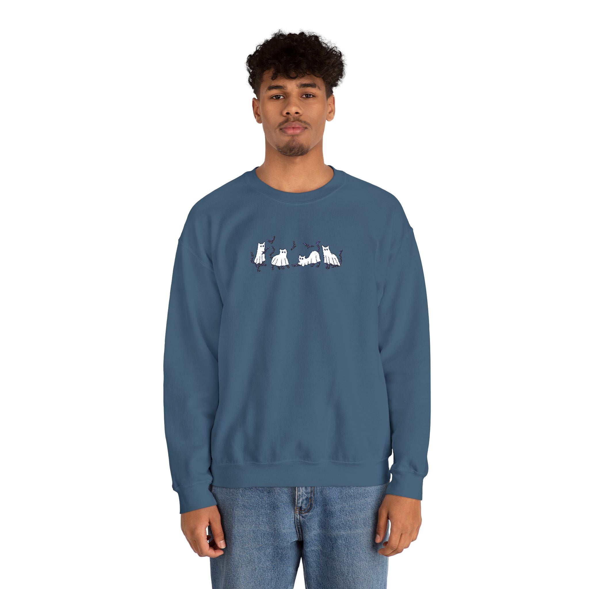 Cozy Cat Lover Crewneck Sweatshirt, Ideal for Pet Owners, Gifts for Cat Lovers, Casual Wear, Home Comfort
