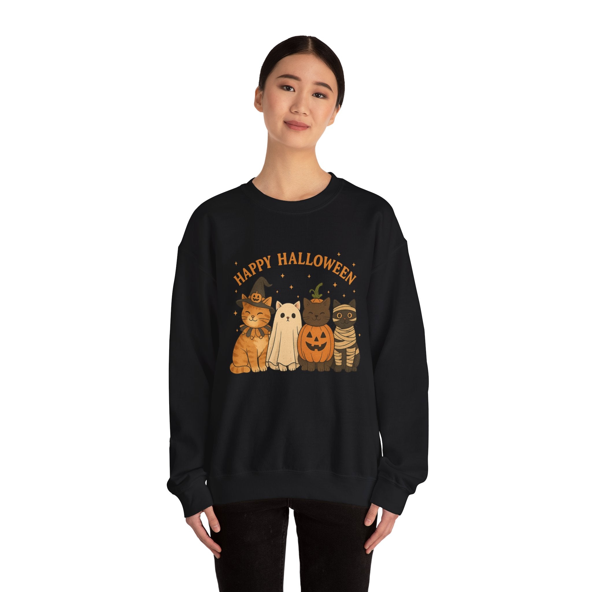 Unisex - Halloween Cat Crewneck Sweatshirt