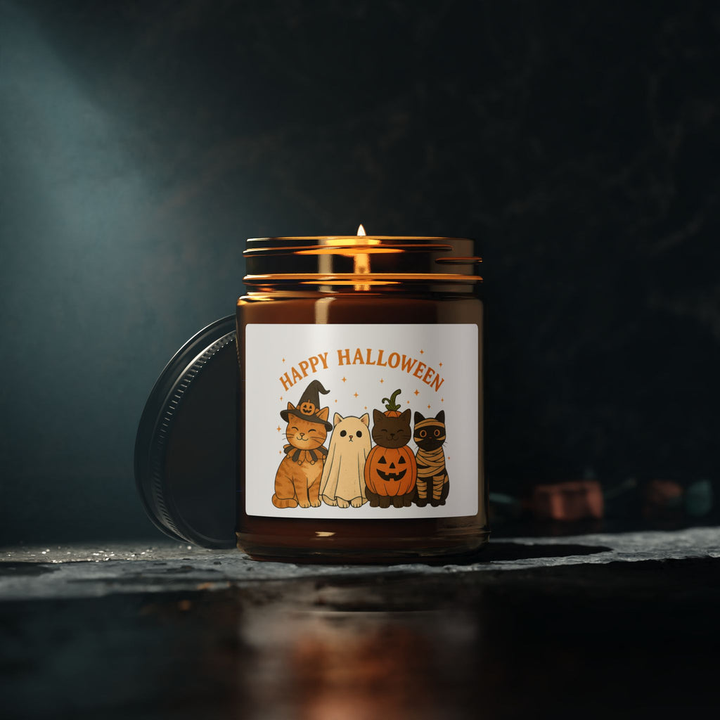Amber Jar - Halloween Cat Candle