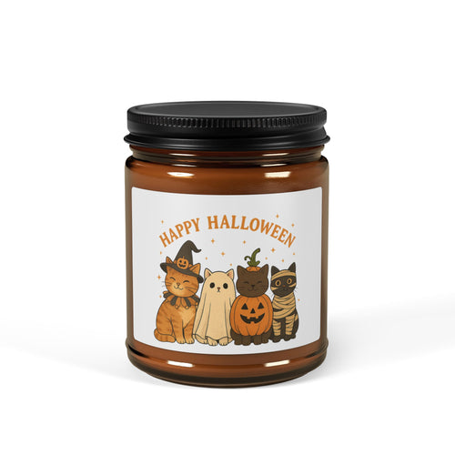 Amber Jar - Halloween Cat Candle