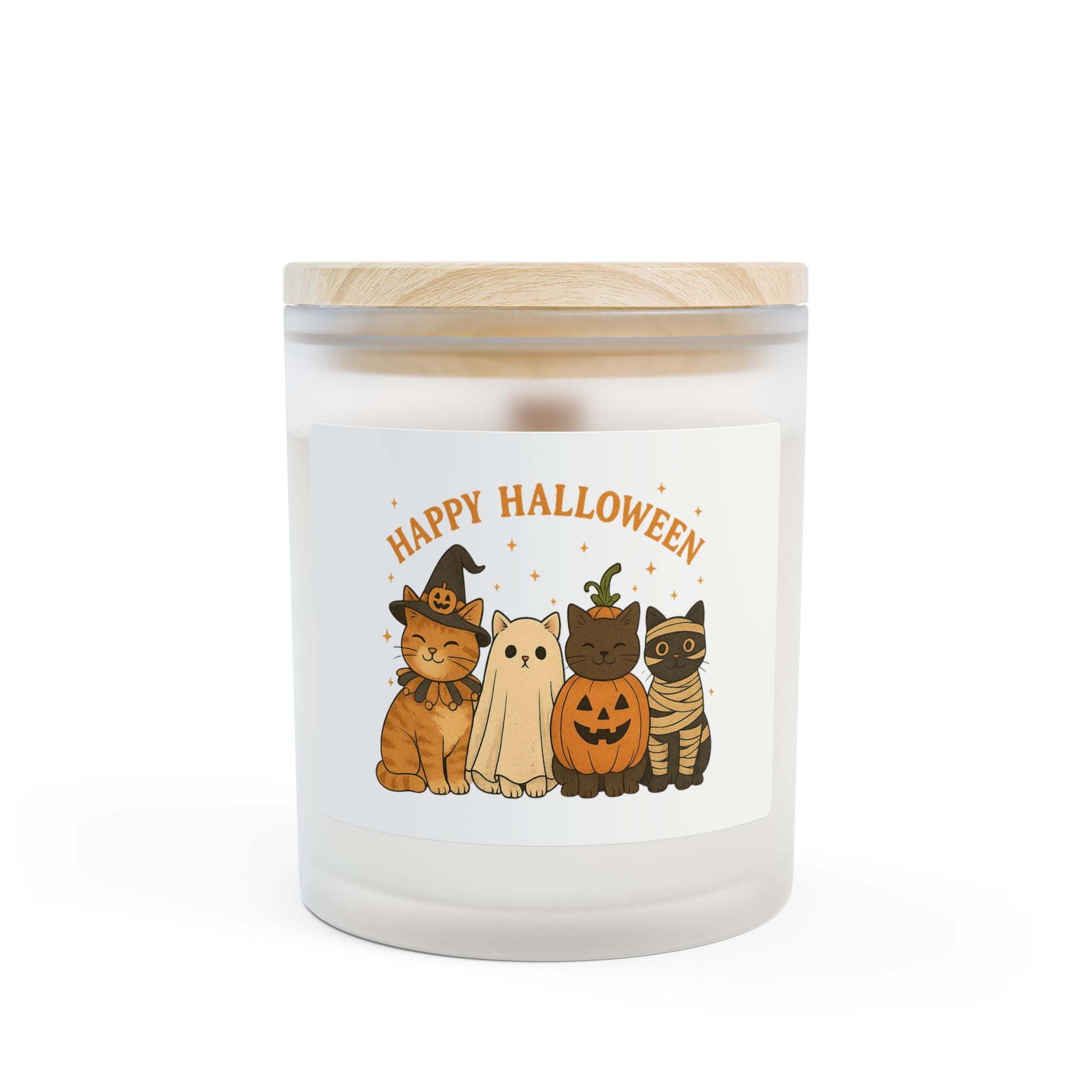 Frosted Glass - Halloween Cat Candle