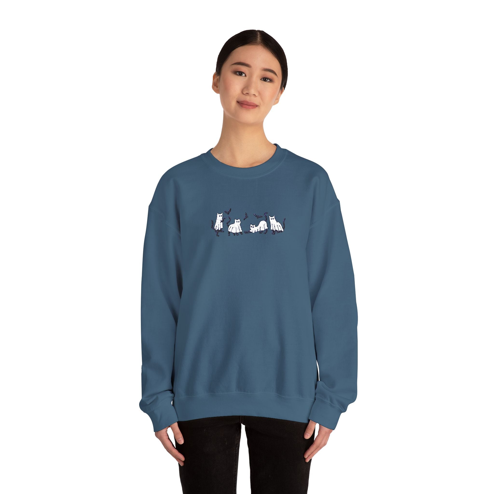 Cozy Cat Lover Crewneck Sweatshirt, Ideal for Pet Owners, Gifts for Cat Lovers, Casual Wear, Home Comfort