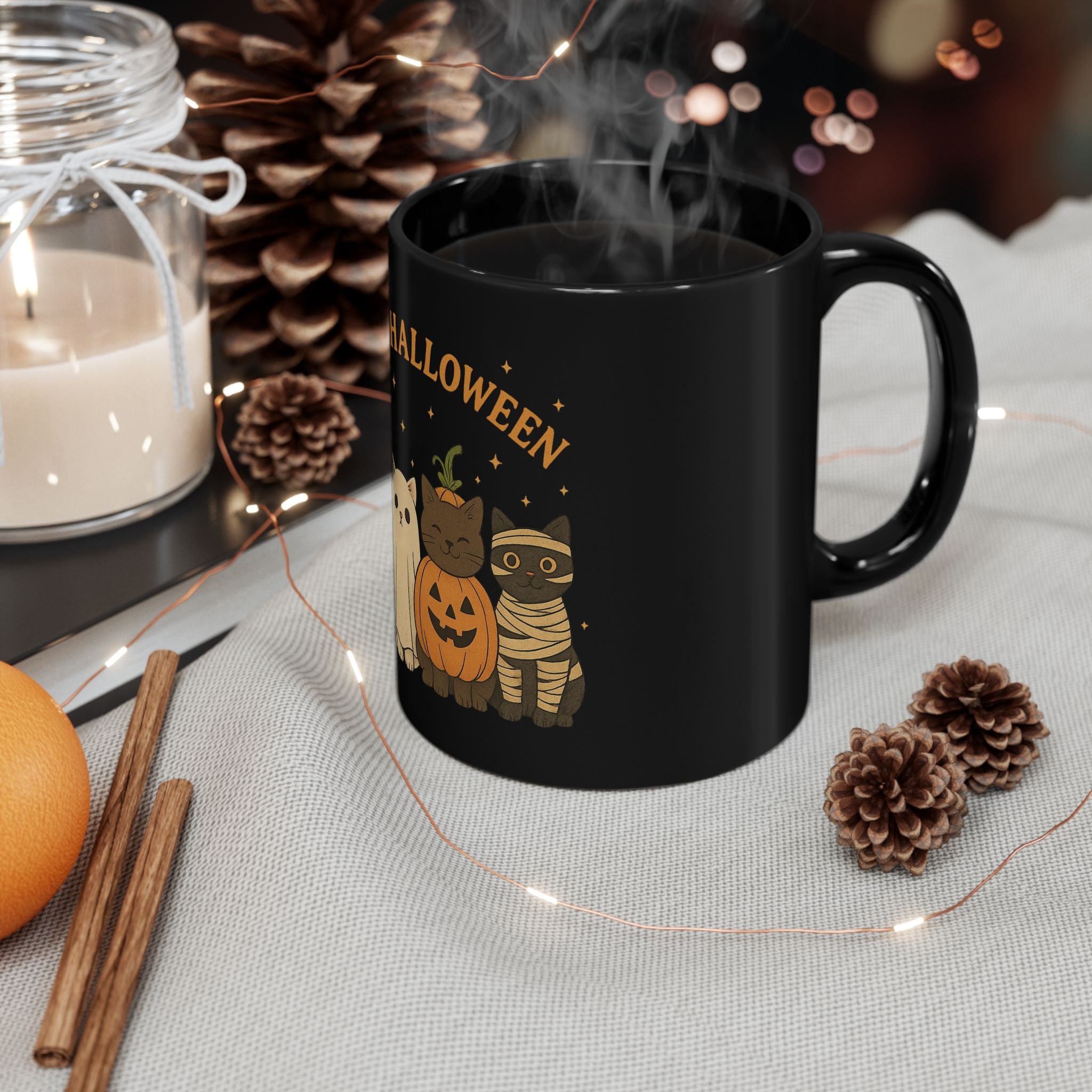 Black - Halloween Cat Mug
