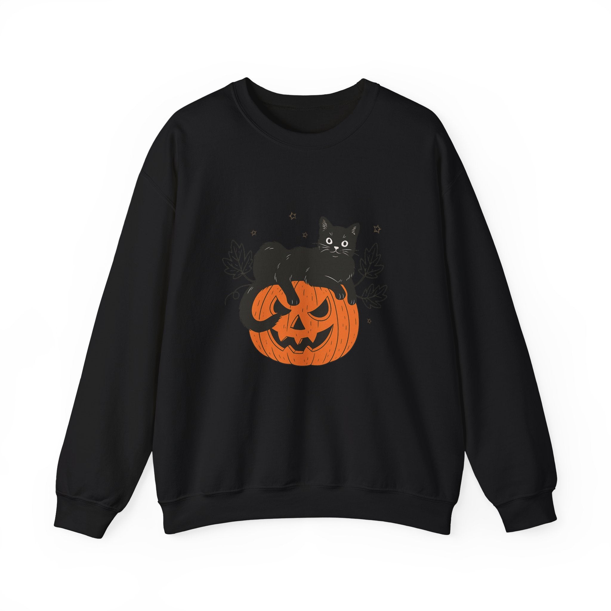 Halloween Cat Sweatshirt, Cozy Fall Crewneck, Cute Kitty Pullover, Perfect for Autumn, Gift for Cat Lovers, Spooky Spirit Wear