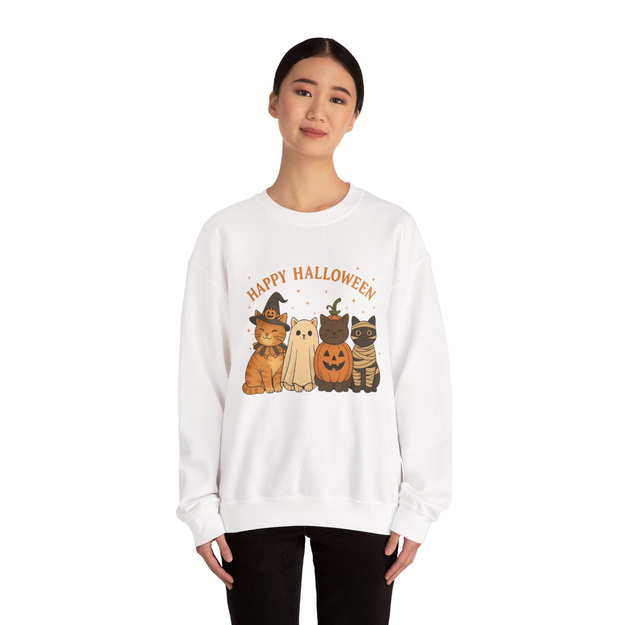 Unisex - Halloween Cat Crewneck Sweatshirt