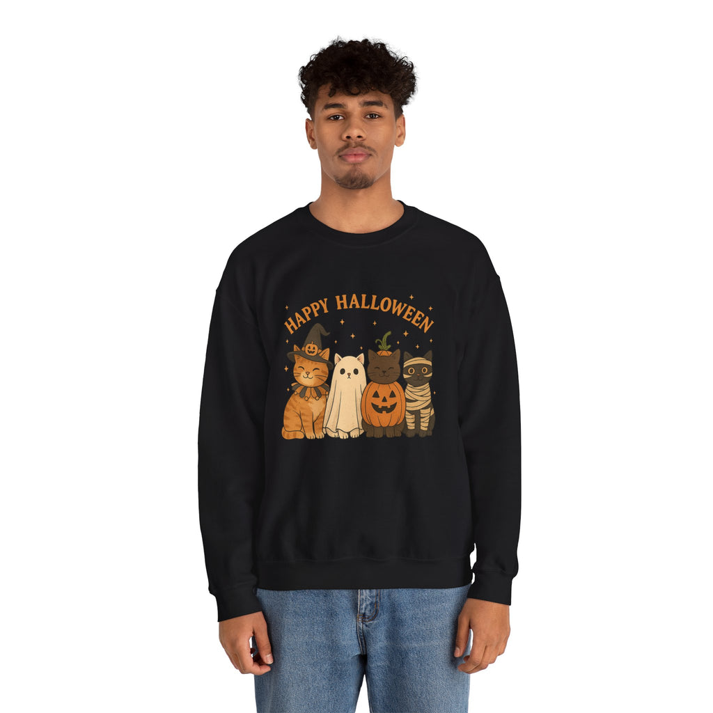 Unisex - Halloween Cat Crewneck Sweatshirt