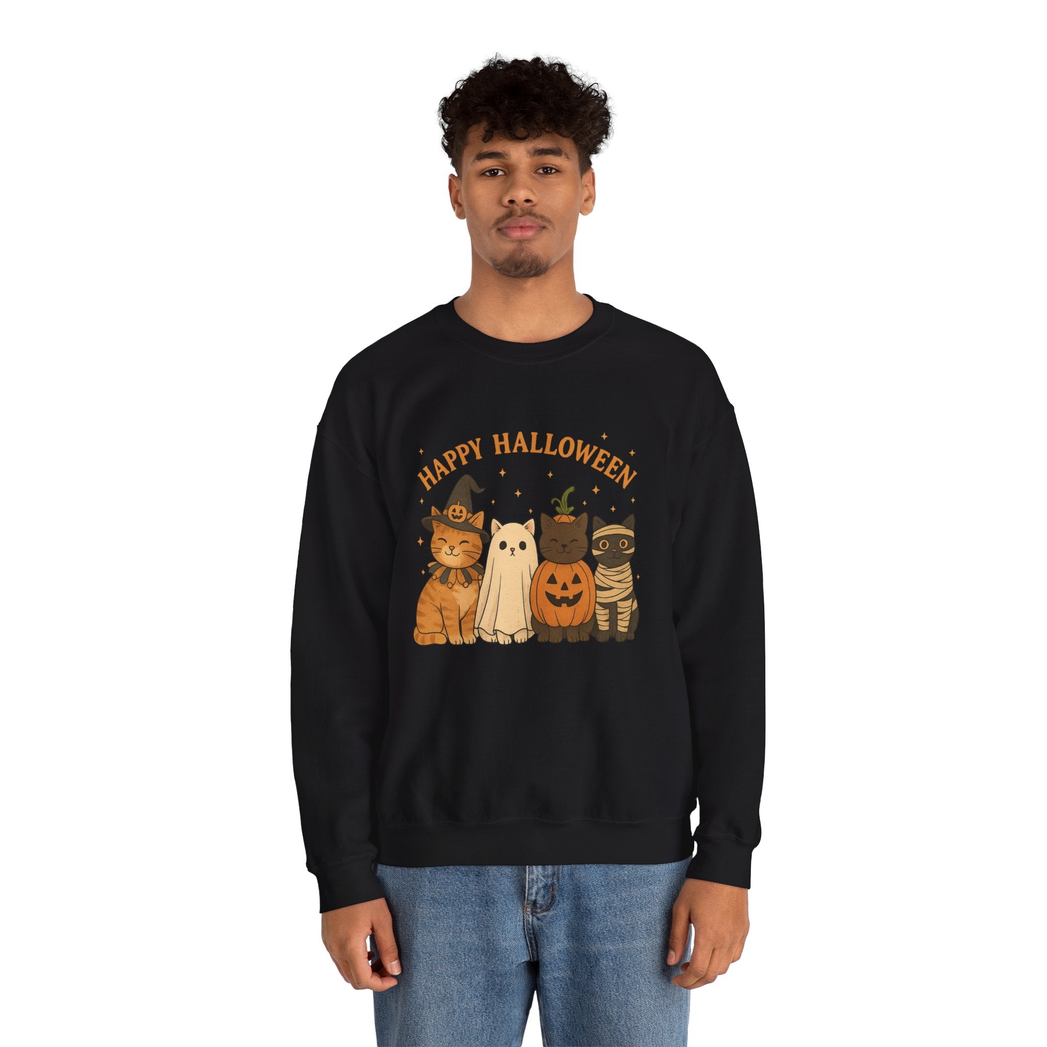 Unisex - Halloween Cat Crewneck Sweatshirt